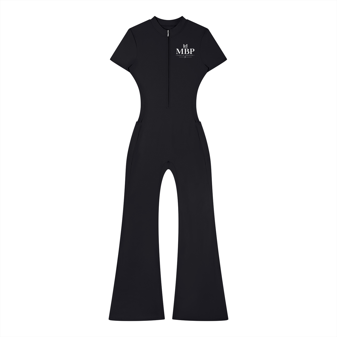 Women’s Tight Flared Leg Quarter-Zip Jumpsuit