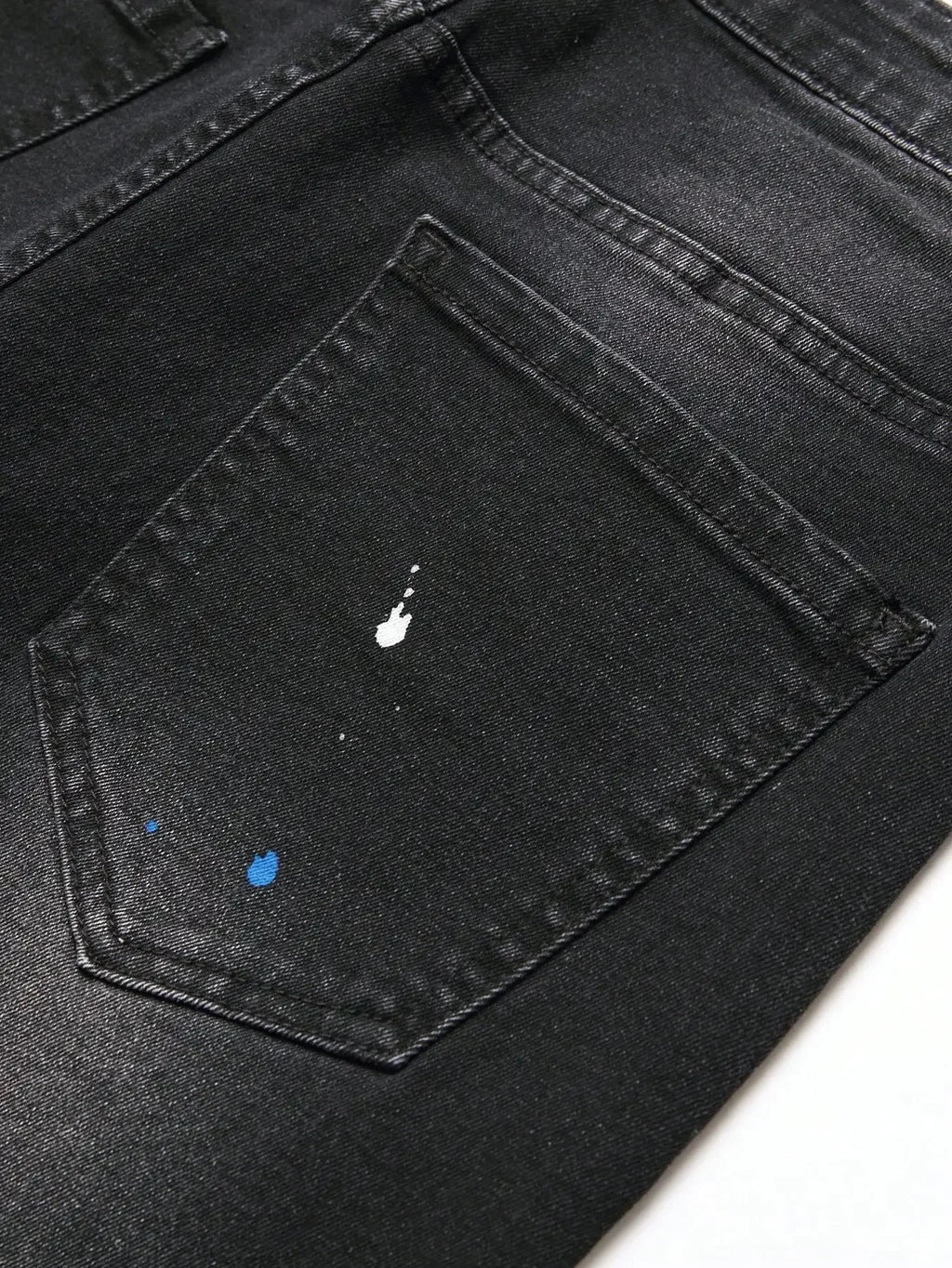 No Limits Stretch Distressed Black Denim