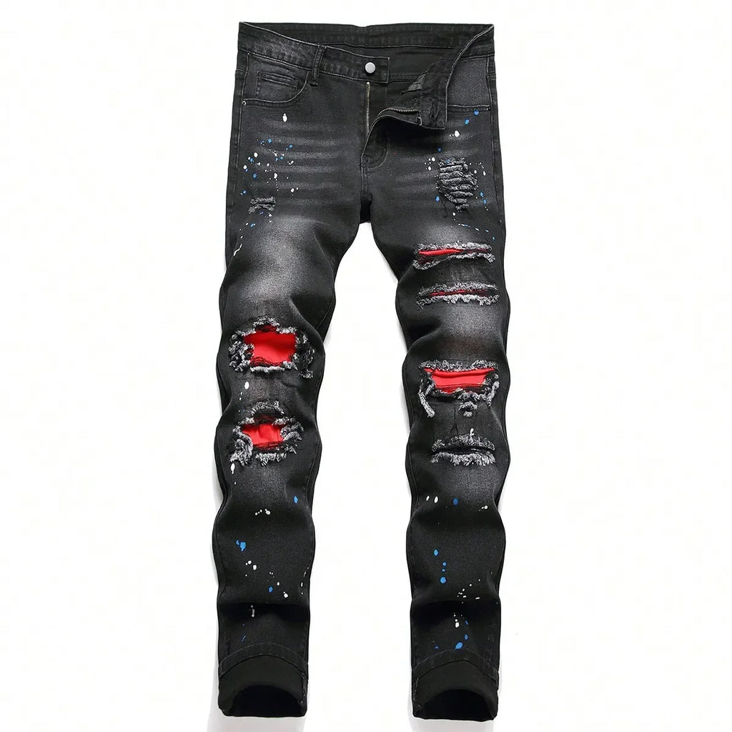 No Limits Stretch Distressed Black Denim