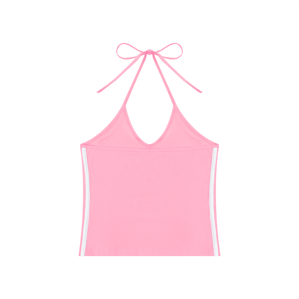 Noir Luxe Halter  Crop Tank Top