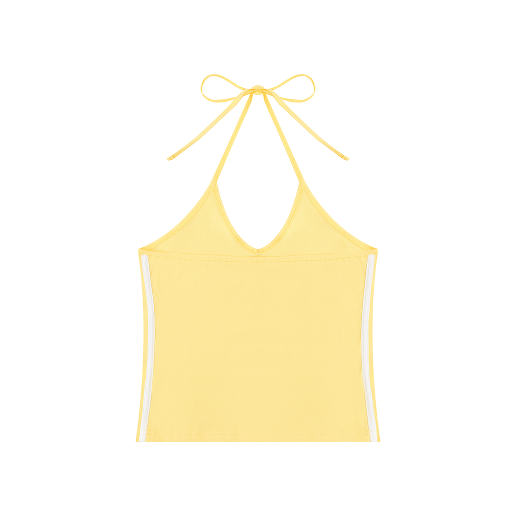 Noir Luxe Halter  Crop Tank Top